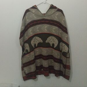 Pendleton Insertia Knit Spirit Bear Poncho
